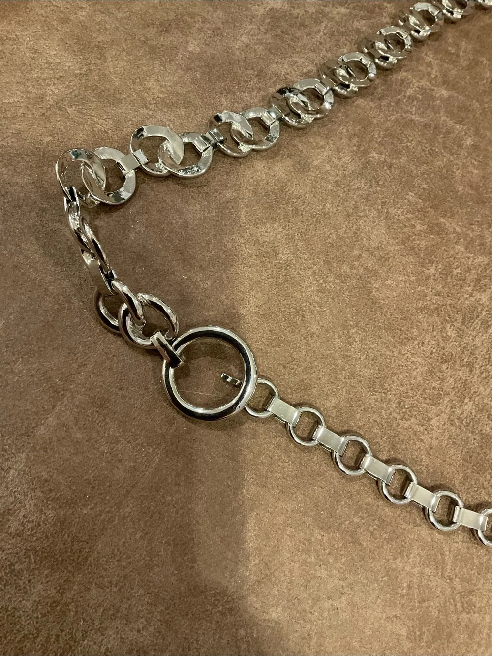 Silver Chunky Chain Belt